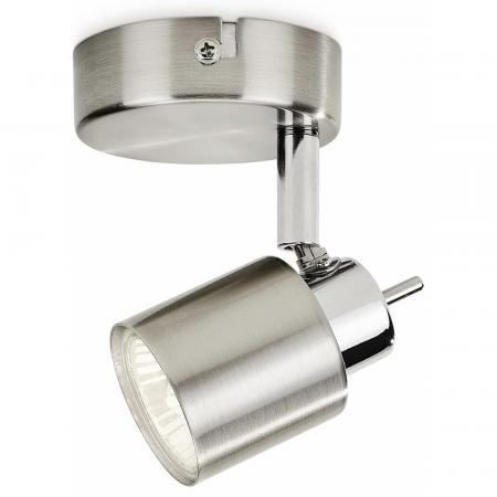 Philips 1er Meranti Decken-/Wandspot in Nickel mit 1 x GU10 Fassung IP20 - GU10 Leuchtmittel nicht enthalten
