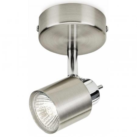 Philips 1er Meranti Decken-/Wandspot in Nickel mit 1 x GU10 Fassung IP20 - GU10 Leuchtmittel nicht enthalten
