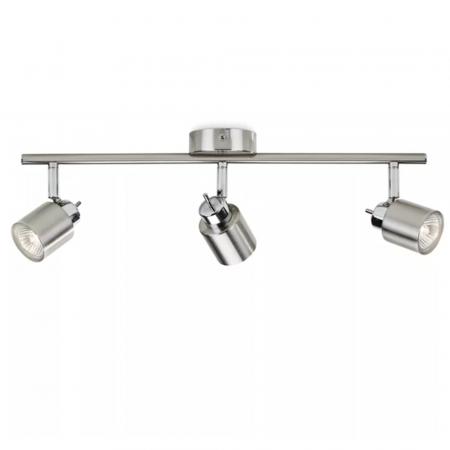 Philips 3er Meranti Deckenstrahler in Chrom mit 3 x GU10 Fassung IP20 - GU10 Leuchtmittel nicht enthalten