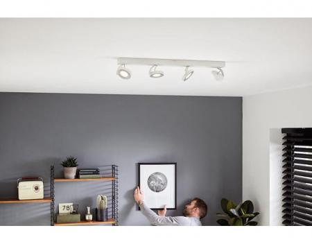 Philips myLiving 4-flammiger LED Spot Clockwork WarmGlow dimmbar in Weiß