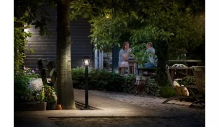 Philips Wegeleuchte Alpenglow schwarz mit E27 Fassung IP44