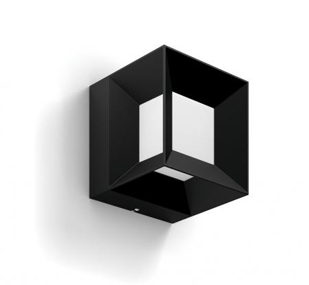 Philips myGarden LED Außenwandleuchte Parterre Schwarz in Würfelform