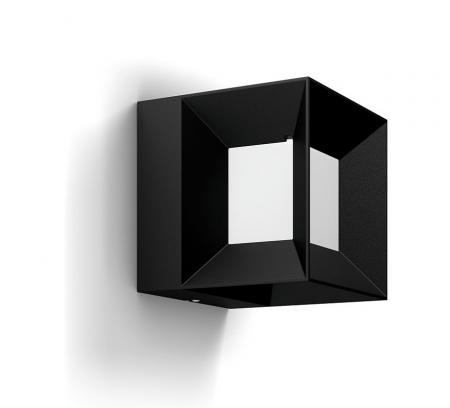 Philips myGarden LED Außenwandleuchte Parterre Schwarz in Würfelform