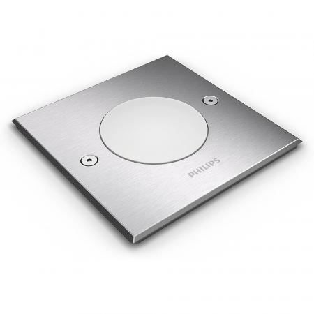 Philips Outdoor Einbauleuchte Crust Edelstahl mit warmweißem Licht 3,2W IP67