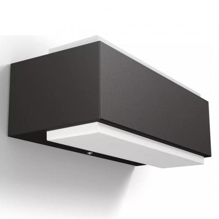 Philips myGarden LED Aussenwandleuchte Stratosphere an in modernem Anthrazit neutralweißes Licht 4000 Kelvin