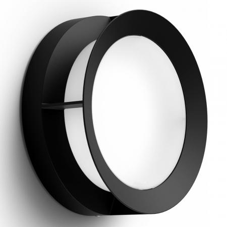 Philips myGarden Elegante runde LED Aussenwandleuchte Actea Schwarz