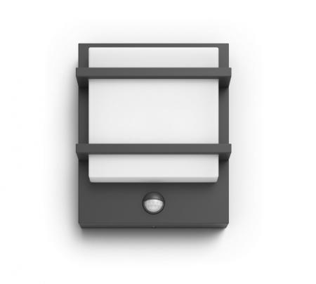 Philips Ultra Efficiente Außen Wandleuchte Petronia Anthrazit mit Bewegungsmelder