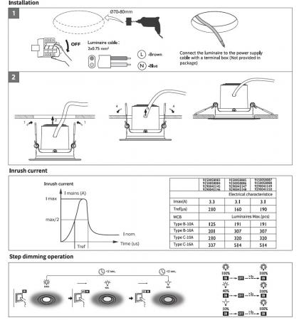 Philips Pomeron LED-Downlight SceneSwitch 7W 450lm 4000K Weiß  - Einbaudurchmesser: 70 mm
