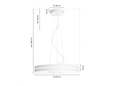 Philips Hue White Ambiance Pendelleuchte Being Weiß mit Dimmschalter für Bluetooth & ZigBee