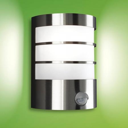 Philips Außenwandleuchte Calgary Edelstahl mit Bewegungsmelder IP44 für E27 Leuchtmittel