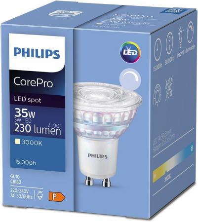 Philips CorePro LED Spot 3W = 35W GU10 3000K Warmweiß 230lm 36° dimmbar