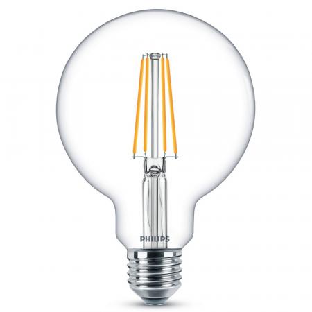 PHILIPS E27 Klare LED Classic Globe Lampe G93 7W wie 60W 2700K warmweißes Licht