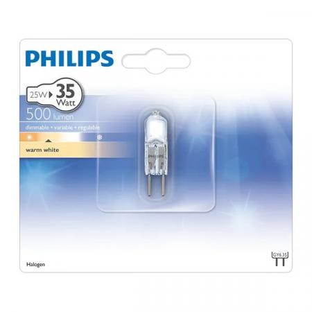 Philips GY6.35 Halo Caps 25W Halogen 12V 3000K warmweißes Licht dimmbar