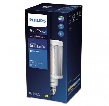 PHILIPS MASTER TrueForce Urban LED HPL 28W wie HPL 80W / SON 70W 4000lm 4000K Kaltweiß E27 360° KVG/VVG/220–240V IP65