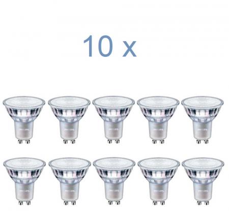 10er Sparset Philips GU10 CorePro LED Spot 4,6W wie 50W 2700K warmweiße Akzentbeleuchtung