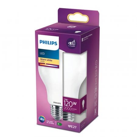 4er Set Philips E27 LED Leuchtmittel leistungsstark augenschonend 13W wie 120W warmweiss opalweiß mattiert
