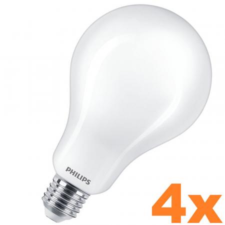 4er Sparset Extrem helle PHILIPS E27 A95 LED Glühbirne in Mattweiß 23W wie 200W universalweißes Licht