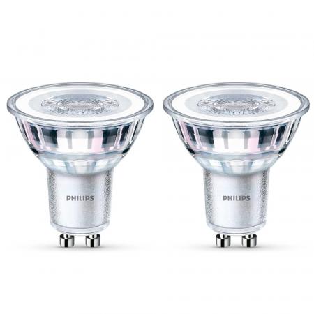 2er Sparpack PHILIPS LED Strahler GU10 3.5W wie 35W mit 36°-Abstrahlwinkel warmweisses Licht