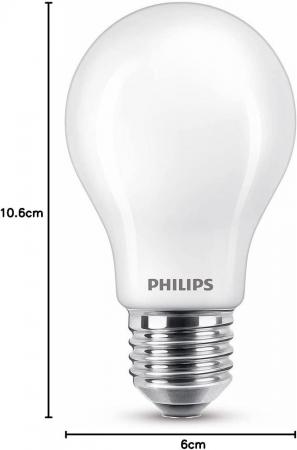 2er-Pack blendfreie PHILIPS E27 LED Lampen in Glühbirnenform weiß satiniert 4.5W wie 40W warmweiss