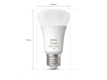 Philips Hue White & Color Ambiance E27 LED Lampe 8,1W wie 75W - RGBW dimmbar - hell mit 1100 Lumen