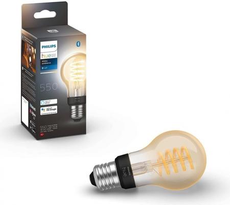 Philips Hue White E27 Filament Retro LED Lampe 7W wie 40W - Vintage Edition mit Glühwedel - tunable White dimmbar