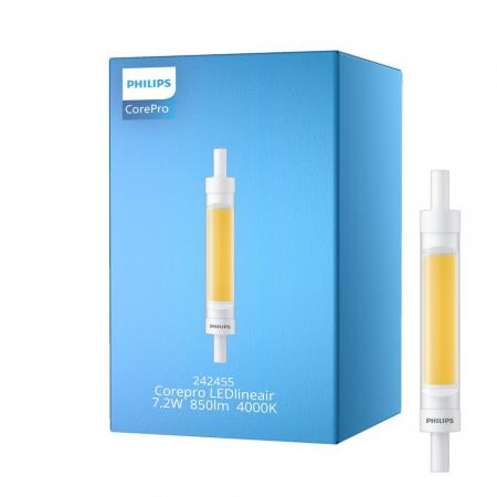 Philips R7s CorePro LED- Stablampe filigran 118mm 7,2W wie 60W neutralweißes Licht mit 4000K