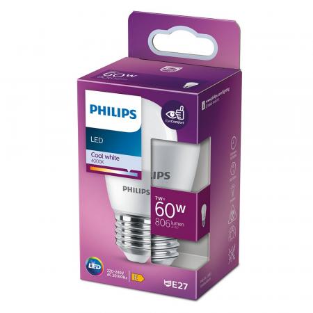 PHILIPS E27 LED Leuchtmittel in Tropfenform 7W wie 60W 4000K universalweißes Licht opalweiss mattiert
