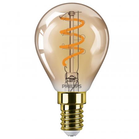 Nur noch angezeigter Bestand verfügbar:  PHILIPS E14 LED Lampe Gold  2,6W wie 15W dimmbar 1800K extra warmweißes gemütliches Licht