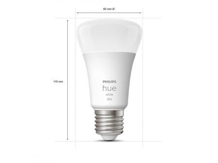 2er Set Philips Hue E27 LED Lampen 9,5W wie 75W warmweißes Licht dimmbar