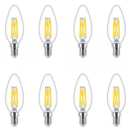 8er Sparpack PHILIPS LED Kerzen Lampe E14 3,4W wie 40W WarmGlow dimmbar 2700K-2200K warmweiß