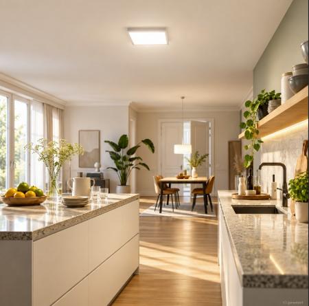Philips Touch SceneSwitch LED Deckenleuchte quadratisch 12W 1100lm 2700K Warmweiß weiß dimmbar per Lichtschalter