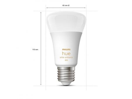 3er Set Philips Hue E27 Lampen 7W wie 60W - warmweißes Licht dimmbar
