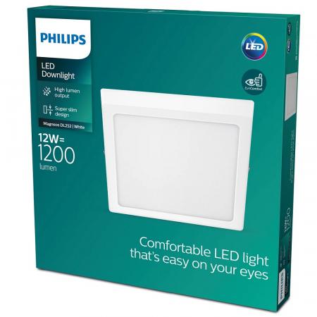 Philips Einbauspot Magneos Slim Surface eckig 12W weiß 2700K warmweißes Licht