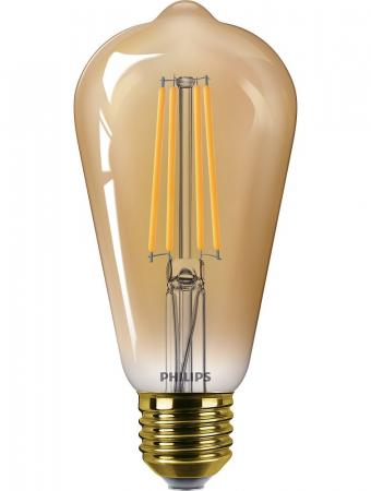 Philips E27 Filament LED Kolbenlampe im vintage Design dimmbar 5,8W wie 50W 2200K extra warmweiß in Bernsteinfarbe