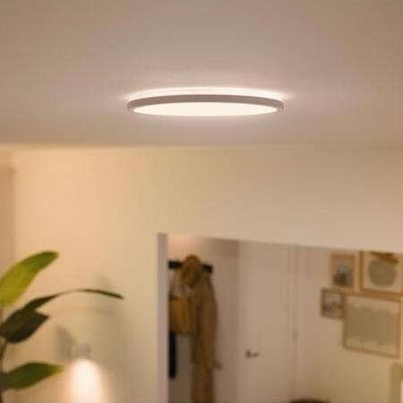 WIZ Smarte Superslim LED Deckenleuchte in Schwarz WLAN/Wi-Fi Tunable White Ø29cm