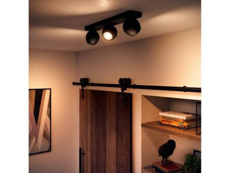 Philips Hue White Ambiance Buckram 3er Spot schwarz mit Dimmschalter - tunable White