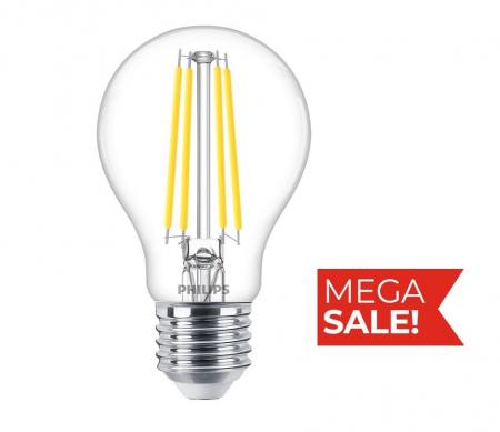 Philips LED E27 Leuchtmittel 5,9W wie 60W warmweisses Licht Filamenttechnologie klar dimmbar mit hoher Farbwiedergabe