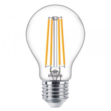 Philips LED E27 Leuchtmittel 5,9W wie 60W warmweisses Licht Filamenttechnologie klar dimmbar mit hoher Farbwiedergabe