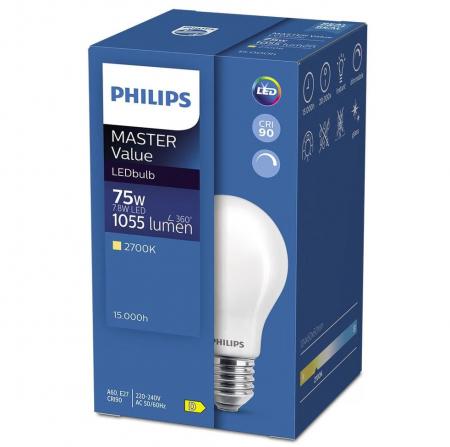 Leistungsstarke PHILIPS E27 CorePro LED Lampe matt 7,8W wie 75W 90Ra hohe Farbwiedergabe & dimmbar - warmweiß 2700 Kelvin