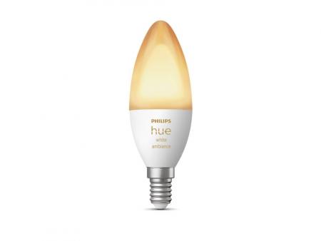 Philips Hue White E14 LED Kerze White Ambiance dimmbar 5,2W wie 40W Tunable White mit Bluetooth- und/oder ZigBee-steuerbar