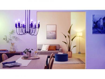 PHILIPS WiZ Smart LED Kerzenlampe C37 4,9W wie 40W E14 470lm RGB+CCT 2200–6500K dimmbar WLAN Bluetooth Matter