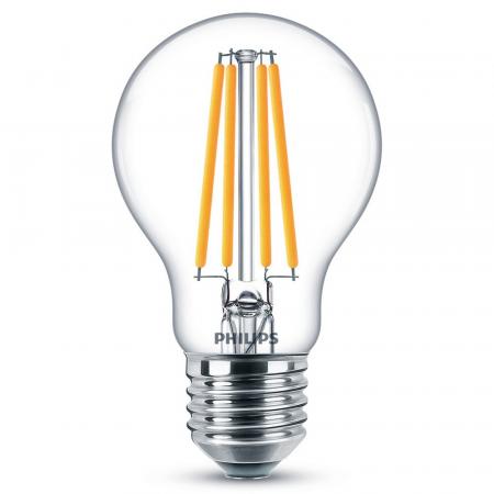 10er Pack PHILIPS E27 klare sparsame LED Filament Lampe 7W wie 60W 2700K warmweißes Licht