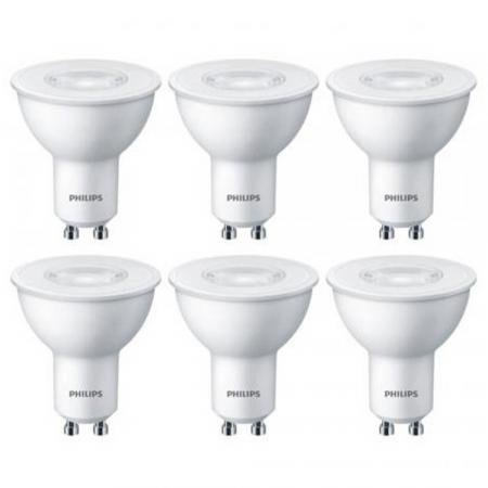 6er Pack Philips GU10 CorePro LED Strahler 4.7W wie 50W 3000K warmweißes Licht schmaler Abstrahlwinkel mit 36 Grad