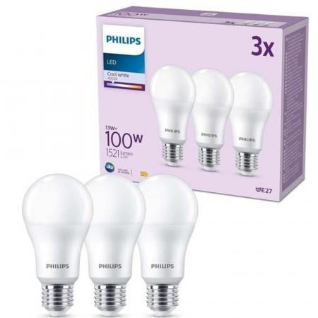 3er Set PHILIPS LED Lampe E27 13W = 100W 1521lm Naturweiß 4000K