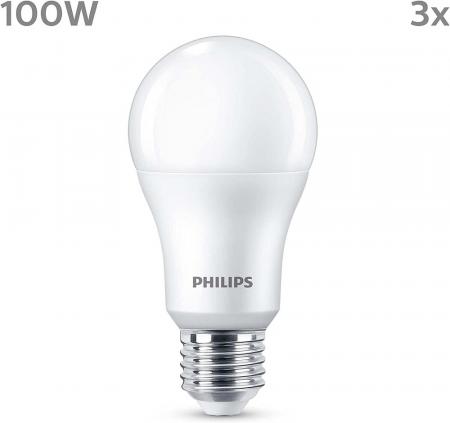 3er Set PHILIPS LEDclassic E27 A65 13W = 100W 1521lm 2700K warmweiß