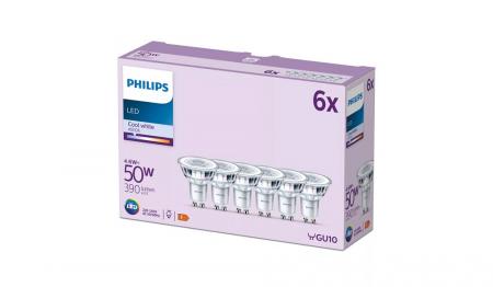 Philips LED-Spots 6x GU10 PAR16 5W 4000K Kaltweiß 36° – energieeffiziente Reflektor Spots für klare Arbeits- und Raumbeleuchtung