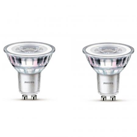 PHILIPS LED Lampen Set 2x GU10 Reflektor 3.5W 2700K Warmweiß 255lm  - Abstrahlwinkel mit 36 Grad