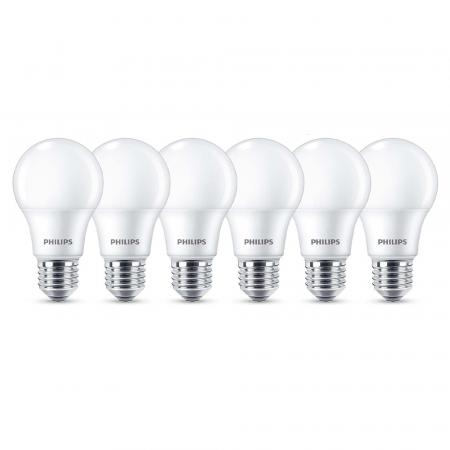 PHILIPS E27 6er PackLED-Lampen 8W wie 60W Warmweißes Licht 2700k
