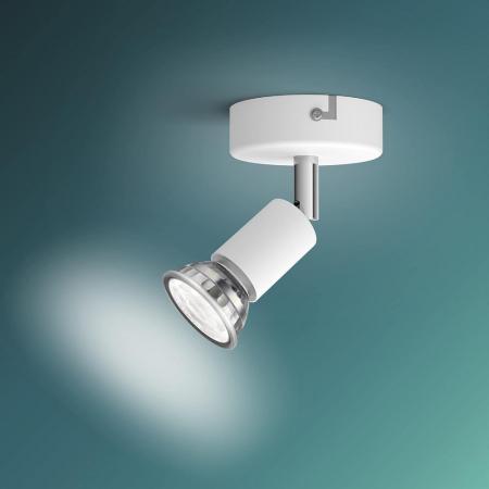 Philips 1er Limbali Decken-/Wandspot in Weiß mit 1 x GU10 Fassung IP20 - GU10 Leuchtmittel nicht enthalten