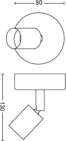 Philips 1er Limbali Decken-/Wandspot in Weiß mit 1 x GU10 Fassung IP20 - GU10 Leuchtmittel nicht enthalten